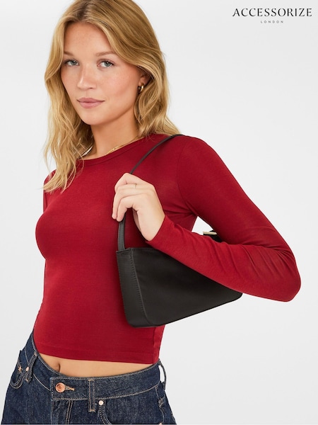 Accessorize Black Satin Shoulder Bag (H95121) | £25
