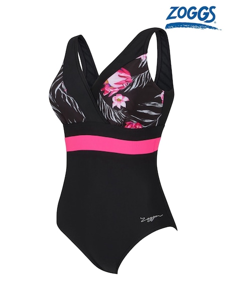 Zoggs Squareback Black Swimsuit with Foam Cup Support (H95164) | £48