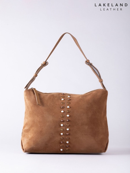 Lakeland Leather Brown Buttermere Suede Hobo Bag (H95181) | £90