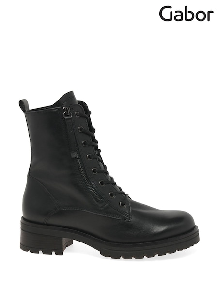 Gabor Womens Serve Biker Black Boots (H95365) | £135