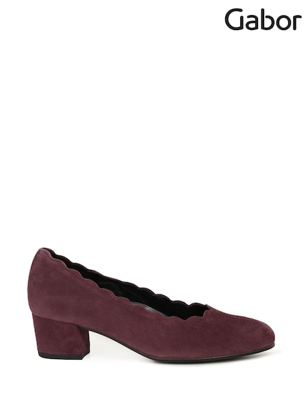 Gabor Wide Fit Gigi Antikrosa Suede Court Shoes (H95380) | £95