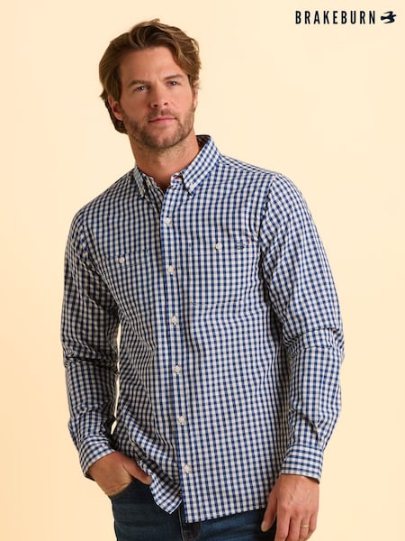 Brakeburn Blue Stalbridge Gingham Shirt (H95498) | £55