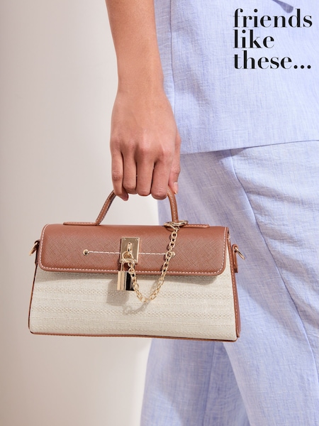 Friends Like These Cream and Tan Mini Top Handle Canvas Bag (H95688) | £28