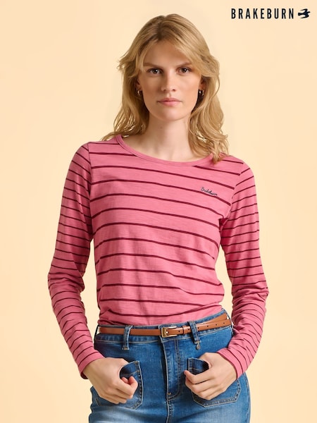 Brakeburn Pink Studland Long Sleeve T-Shirt (H95748) | £30