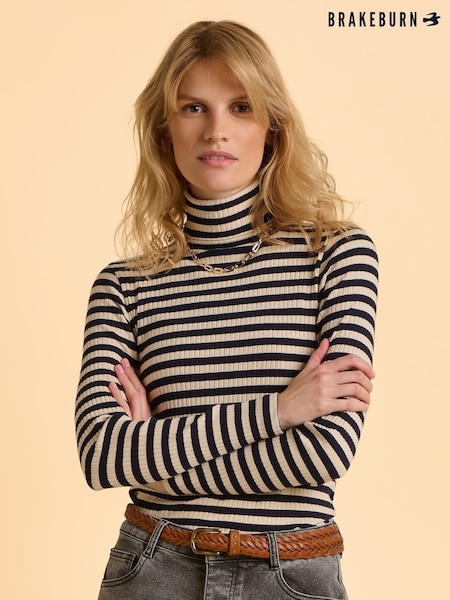 Brakeburn Blue Sylvia Long Sleeve T-Shirt (H95758) | £35