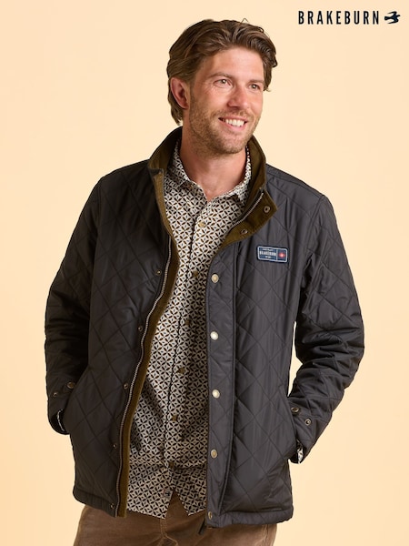 Brakeburn Black Sanderstead Diamond Quilted Jacket (H95771) | £90