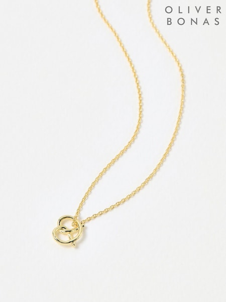 Oliver Bonas Gold Parker Pretzel Plated Pendant Necklace (H95855) | £42