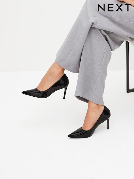 Black Standard Fit Forever Comfort® Standard Fit Point Toe Mid Heel Court Shoes (H95877) | £32