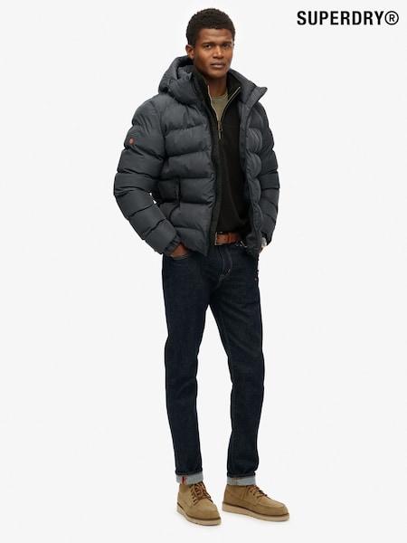 Superdry Midnight Black Hooded Sports Puffer Jacket (H96004) | £95