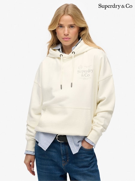 Superdry Cream Luxe Casual Relaxed Hoodie (H96071) | £50