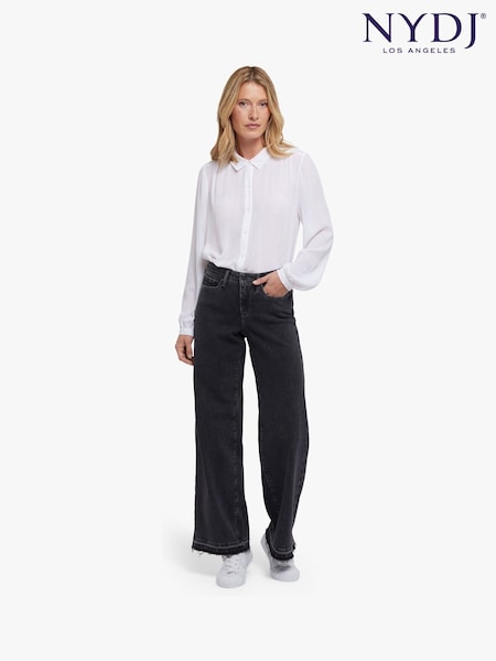 NYDJ Black Teresa Wide Leg Jeans With Released Hems (H96354) | £140