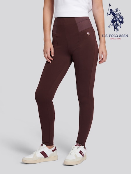 U.S. Polo Assn. Brown Elastic Waistband Leggings (H96355) | £35