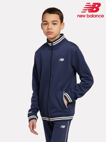 New Balance Blue Double Knit Full Zip Funnel Top (H96434) | £60 - £72