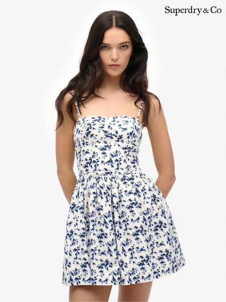 Superdry White Corset Cami Mini Dress (H96469) | £50
