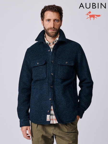 Aubin Blue Kendale Wool Overshirt (H96514) | £149