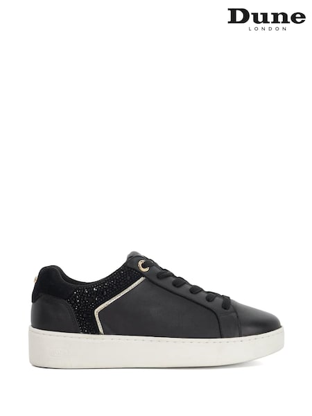 Dune London Black Elli Material Mix Cupsole Trainers (H96610) | £79