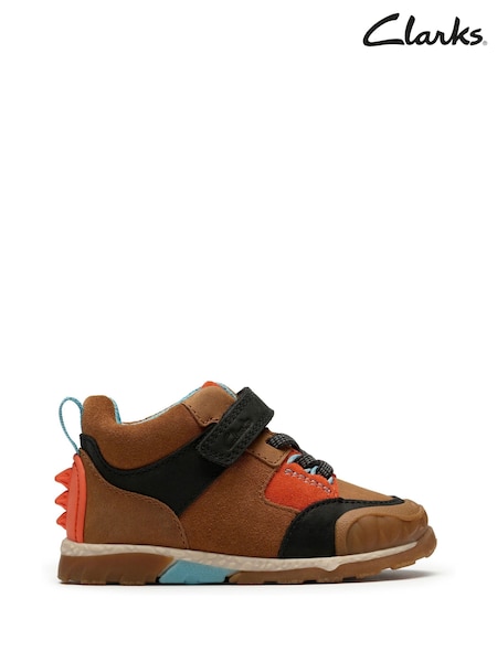 Clarks Brown Steggy2 Glow Toddler Boots (H96817) | £46