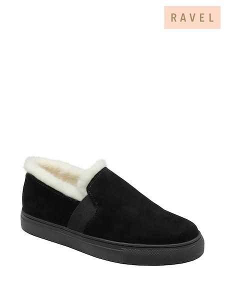 Ravel Black Suede Slip On Shoes (H96907) | £65