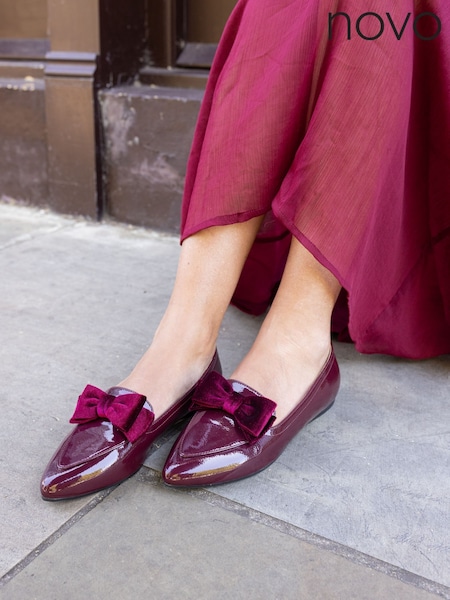 Novo Red Coco Bow Flat Point Shoes (H96949) | £34