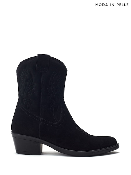 Moda in Pelle Bletchley Western Ankle Black Boots (H96968) | £140