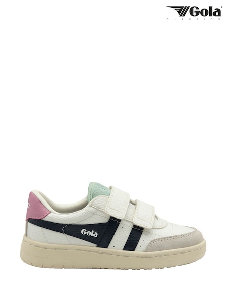 Gola White Kids Falcon Strap PU Trainers (H97005) | £55