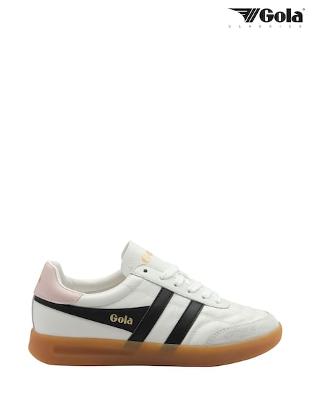 Gola White Ladies Stadia Leather Lace Up Trainers (H97006) | £95