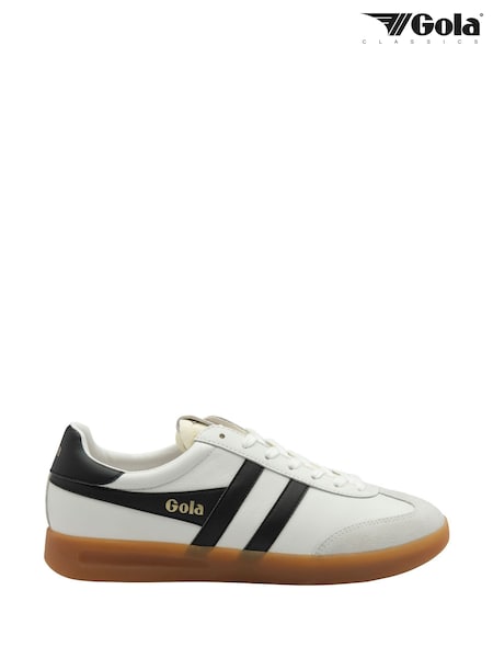 Gola White Mens Cyclone Leather Lace Up Trainers (H97011) | £90