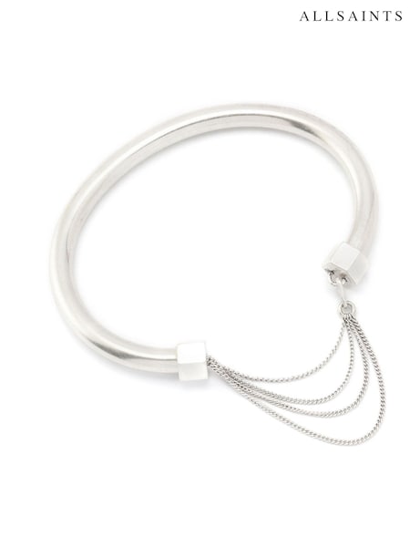 AllSaints Silver Tone Swag Chain Cuff Bracelet (H97077) | £69