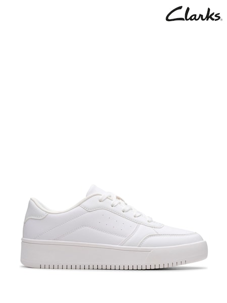 Clarks White Barley Step Youth Shoes (H97102) | £38