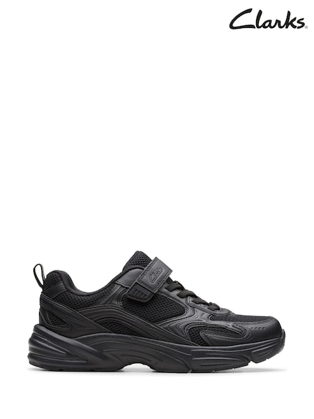 Clarks Black Crafton Move Kids Shoes (H97114) | £25 - £27