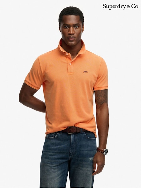 Superdry Orange Classic Pique Polo Shirt (H97191) | £35