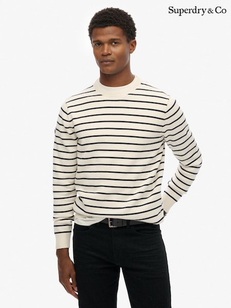 Superdry Cream Merchant Breton Jumper (H97193) | £45