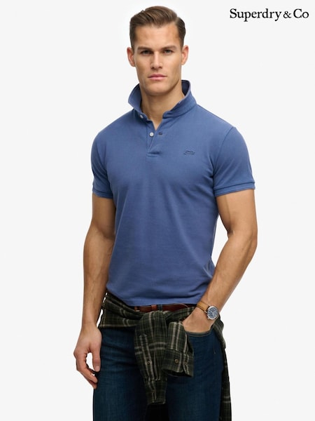 Superdry Blue Classic Pique Polo Shirt (H97204) | £35
