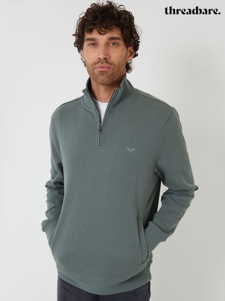 Threadbare Blue Quarter Zip Sweatshirt (H97294) | £22