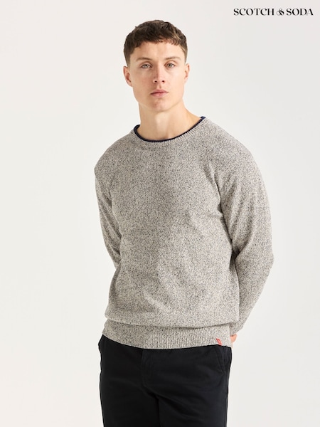 Scotch & Soda Natural Regular Fit Cotton Crew Neck Knit Jumper (H97335) | £100