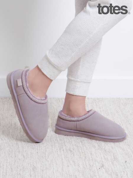 Totes Purple Toasties Ladies Icon Microsuede Shoot Slippers (H97342) | £36