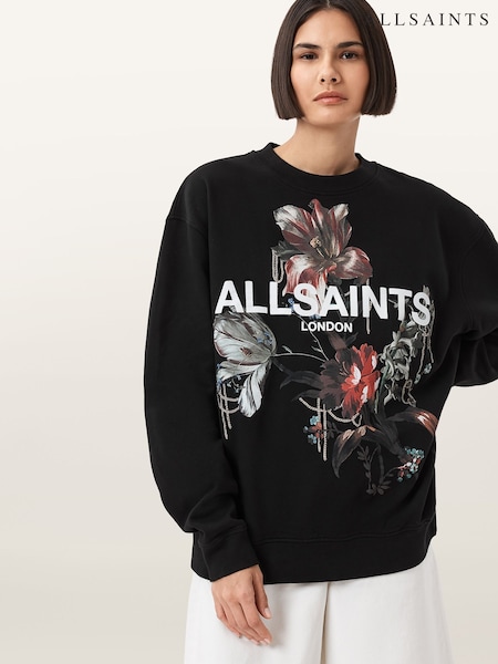 AllSaints Black Ania Etta Sweatshirt (H97376) | £109