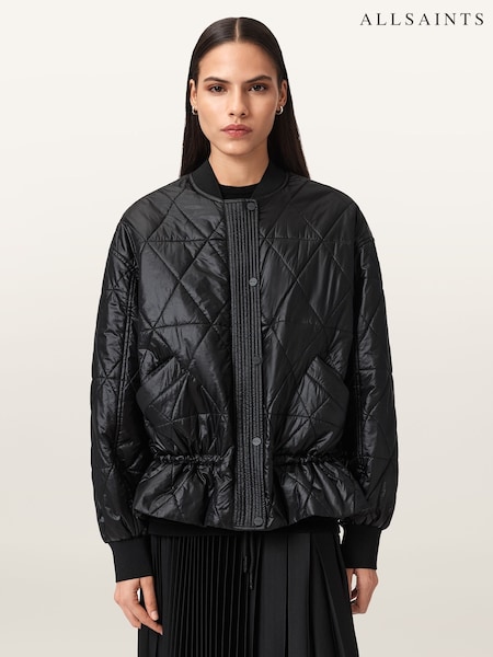 AllSaints Black Alii Bomber Jacket (H97391) | £239