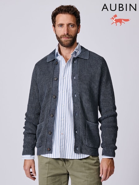 Aubin Blue Martin Collared Cardigan (H97434) | £109