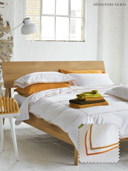 Designers Guild Saffron Yellow Astor 400 Thread Count Duvet Cover and Pillowcase Set (H97488) | £85 - £165