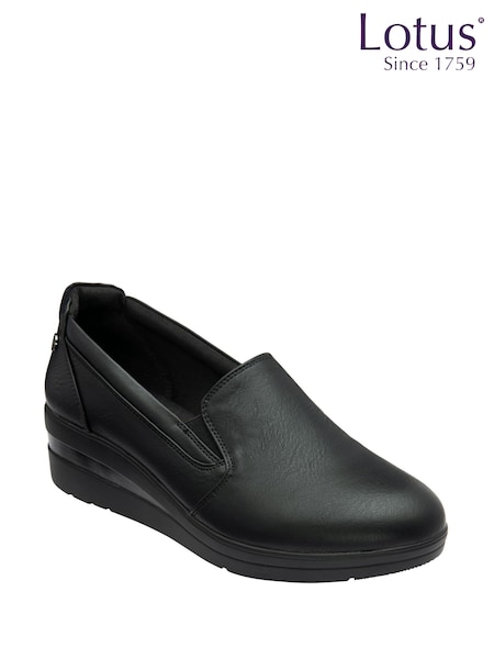 Lotus Black Wedge Shoes (H97552) | £50