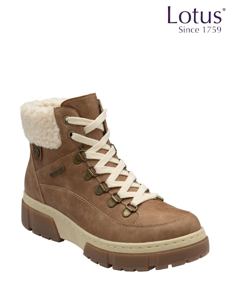 Lotus Brown Waterproof Zip-Up Ankle Boots (H97562) | £70