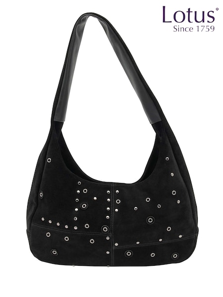 Lotus Black Suede Handbag (H97590) | £65