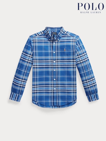 Polo Ralph Lauren Blue Check Classic Oxford Shirt (H97609) | £80 - £95
