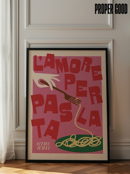 We Are Proper Good Pink Pasta Love Art Print (H97639) | £53 - £125