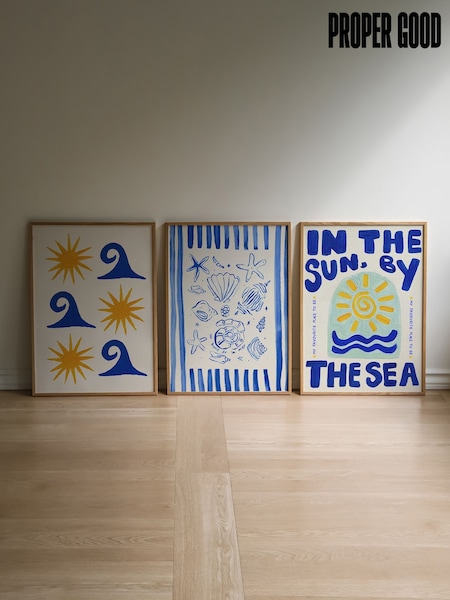 We Are Proper Good By The Sea Trio Gallery Wall Art Print Set (H97640) | £145 - £325