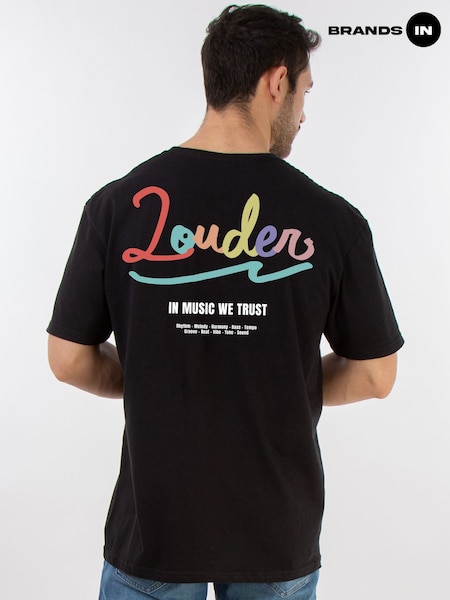Brands In Black Louder In Music Graphic Print T-Shirt (H97670) | £26