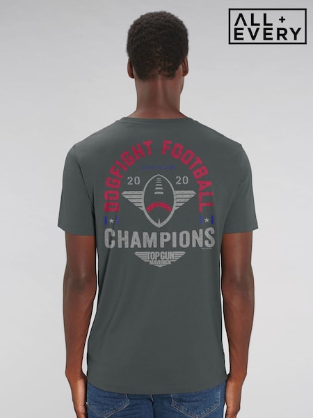 All + Every Grey Top Gun Maverick Dogfight Football Champions 2020 Back Print Men's T-Shirt (H97724) | £25