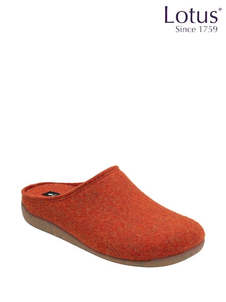 Lotus Orange Textile Mule Slippers (H97745) | £30