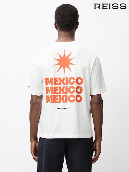 Reiss White Tomas Mclaren F1 Team Mexico City GP T-Shirt Unisex Fit (H97774) | £68